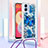 Funda Silicona Carcasa Goma Bling-Bling con Acollador Cordon Lanyard YB2 para Samsung Galaxy M04