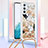 Funda Silicona Carcasa Goma Bling-Bling con Acollador Cordon Lanyard YB2 para Samsung Galaxy Quantum4 5G