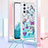 Funda Silicona Carcasa Goma Bling-Bling con Acollador Cordon Lanyard YB2 para Samsung Galaxy Quantum4 5G