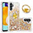 Funda Silicona Carcasa Goma Bling-Bling con Anillo de dedo Soporte S01 para Samsung Galaxy A04s