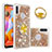 Funda Silicona Carcasa Goma Bling-Bling con Anillo de dedo Soporte S01 para Samsung Galaxy A11