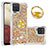 Funda Silicona Carcasa Goma Bling-Bling con Anillo de dedo Soporte S01 para Samsung Galaxy A12