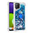 Funda Silicona Carcasa Goma Bling-Bling con Anillo de dedo Soporte S01 para Samsung Galaxy A22 4G