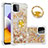 Funda Silicona Carcasa Goma Bling-Bling con Anillo de dedo Soporte S01 para Samsung Galaxy F42 5G