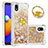 Funda Silicona Carcasa Goma Bling-Bling con Anillo de dedo Soporte S01 para Samsung Galaxy M01 Core