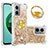 Funda Silicona Carcasa Goma Bling-Bling con Anillo de dedo Soporte S01 para Xiaomi Redmi 10 5G