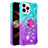 Funda Silicona Carcasa Goma Bling-Bling con Anillo de dedo Soporte S02 para Apple iPhone 13 Pro Max