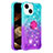 Funda Silicona Carcasa Goma Bling-Bling con Anillo de dedo Soporte S02 para Apple iPhone 15