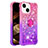 Funda Silicona Carcasa Goma Bling-Bling con Anillo de dedo Soporte S02 para Apple iPhone 15