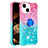 Funda Silicona Carcasa Goma Bling-Bling con Anillo de dedo Soporte S02 para Apple iPhone 15