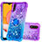 Funda Silicona Carcasa Goma Bling-Bling con Anillo de dedo Soporte S02 para Samsung Galaxy A01 SM-A015