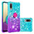 Funda Silicona Carcasa Goma Bling-Bling con Anillo de dedo Soporte S02 para Samsung Galaxy A02