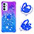 Funda Silicona Carcasa Goma Bling-Bling con Anillo de dedo Soporte S02 para Samsung Galaxy A05s