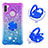 Funda Silicona Carcasa Goma Bling-Bling con Anillo de dedo Soporte S02 para Samsung Galaxy A11