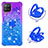 Funda Silicona Carcasa Goma Bling-Bling con Anillo de dedo Soporte S02 para Samsung Galaxy A22 4G