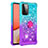 Funda Silicona Carcasa Goma Bling-Bling con Anillo de dedo Soporte S02 para Samsung Galaxy A72 4G