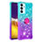 Funda Silicona Carcasa Goma Bling-Bling con Anillo de dedo Soporte S02 para Samsung Galaxy F34 5G