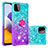 Funda Silicona Carcasa Goma Bling-Bling con Anillo de dedo Soporte S02 para Samsung Galaxy F42 5G