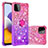 Funda Silicona Carcasa Goma Bling-Bling con Anillo de dedo Soporte S02 para Samsung Galaxy F42 5G