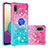 Funda Silicona Carcasa Goma Bling-Bling con Anillo de dedo Soporte S02 para Samsung Galaxy M02