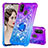 Funda Silicona Carcasa Goma Bling-Bling con Anillo de dedo Soporte S02 para Samsung Galaxy M21