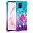 Funda Silicona Carcasa Goma Bling-Bling con Anillo de dedo Soporte S02 para Samsung Galaxy M60s