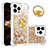 Funda Silicona Carcasa Goma Bling-Bling con Anillo de dedo Soporte S03 para Apple iPhone 13 Pro Max