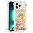 Funda Silicona Carcasa Goma Bling-Bling con Anillo de dedo Soporte S03 para Apple iPhone 13 Pro Max