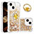 Funda Silicona Carcasa Goma Bling-Bling con Anillo de dedo Soporte S03 para Apple iPhone 14