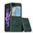 Funda Silicona Carcasa Ultrafina Goma con Magnetico Anillo de dedo Soporte QW1 para Samsung Galaxy Z Flip5 5G