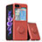 Funda Silicona Carcasa Ultrafina Goma con Magnetico Anillo de dedo Soporte QW1 para Samsung Galaxy Z Flip5 5G