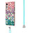 Funda Silicona Gel Goma Patron de Moda Carcasa con Acollador Cordon Lanyard Y01B para LG Velvet 4G