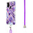 Funda Silicona Gel Goma Patron de Moda Carcasa con Acollador Cordon Lanyard Y01B para Samsung Galaxy M31 Prime Edition