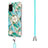 Funda Silicona Gel Goma Patron de Moda Carcasa con Acollador Cordon Lanyard Y02B para Samsung Galaxy F02S SM-E025F