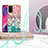 Funda Silicona Gel Goma Patron de Moda Carcasa con Acollador Cordon Lanyard Y03B para Oppo A93 5G