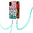 Funda Silicona Gel Goma Patron de Moda Carcasa con Acollador Cordon Lanyard Y03B para Samsung Galaxy F02S SM-E025F