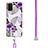 Funda Silicona Gel Goma Patron de Moda Carcasa con Acollador Cordon Lanyard Y03B para Samsung Galaxy F02S SM-E025F