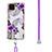 Funda Silicona Gel Goma Patron de Moda Carcasa con Acollador Cordon Lanyard Y03B para Samsung Galaxy F12