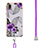 Funda Silicona Gel Goma Patron de Moda Carcasa con Acollador Cordon Lanyard Y03B para Samsung Galaxy M01 Core