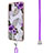 Funda Silicona Gel Goma Patron de Moda Carcasa con Acollador Cordon Lanyard Y03B para Samsung Galaxy M11