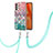 Funda Silicona Gel Goma Patron de Moda Carcasa con Acollador Cordon Lanyard Y03B para Samsung Galaxy M32 5G