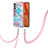 Funda Silicona Gel Goma Patron de Moda Carcasa con Acollador Cordon Lanyard Y03B para Samsung Galaxy M32 5G