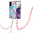 Funda Silicona Gel Goma Patron de Moda Carcasa con Acollador Cordon Lanyard Y03B para Samsung Galaxy S20