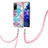 Funda Silicona Gel Goma Patron de Moda Carcasa con Acollador Cordon Lanyard Y03B para Samsung Galaxy S20 FE 4G