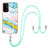 Funda Silicona Gel Goma Patron de Moda Carcasa con Acollador Cordon Lanyard Y05B para OnePlus Nord N200 5G