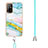 Funda Silicona Gel Goma Patron de Moda Carcasa con Acollador Cordon Lanyard Y05B para Oppo A94 5G