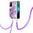 Funda Silicona Gel Goma Patron de Moda Carcasa con Acollador Cordon Lanyard Y05B para Oppo Reno5 Z 5G