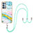 Funda Silicona Gel Goma Patron de Moda Carcasa con Acollador Cordon Lanyard Y05B para Oppo Reno6 Pro 5G