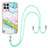 Funda Silicona Gel Goma Patron de Moda Carcasa con Acollador Cordon Lanyard Y05B para Realme 8i