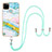 Funda Silicona Gel Goma Patron de Moda Carcasa con Acollador Cordon Lanyard Y05B para Realme C21Y